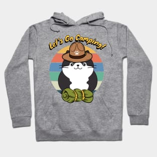 Funny fat cat Wants to go Camping Hoodie